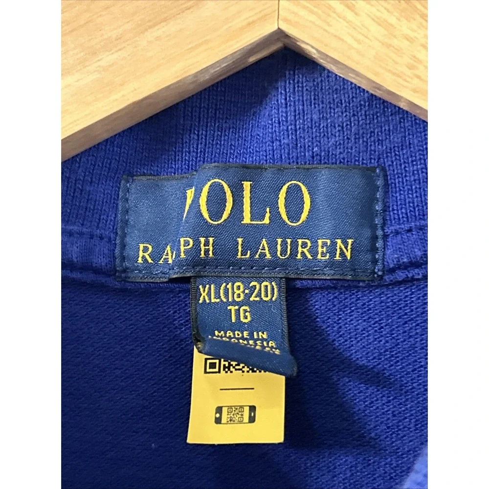 Boys Polo Ralph Lauren Red Multi Colorblock Short Sleeve Polo Shirt XL 18-20